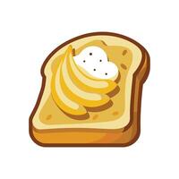 Nutritious Whole Wheat Toast with Mashed Banana vector
