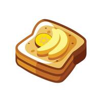 Delicious Whole Wheat Toast with Mashed Banana vector