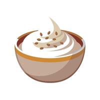 Delicious Yogurt Flaxseed Mash Recipe vector