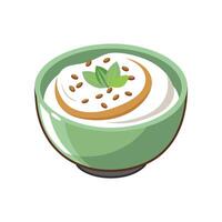 Tasty Yogurt Flaxseed Mash for Snacks vector