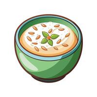 Delicious Almond Milk Rice Pudding vector