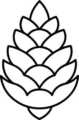 Minimalist Pine Cone Outline - Nature-Inspired Illustration