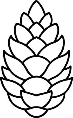 Minimalist Pine Cone Outline - Elegant Nature-Inspired Illustration