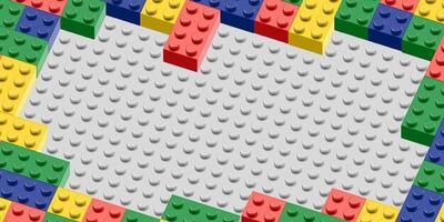 a colorful toy brick blocks pattern on a white background vector