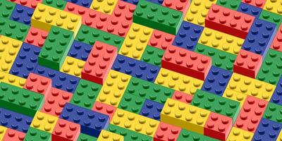 a colorful background with many toy brick block vector