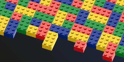 a colorful brick wall with many different colored bricks vector