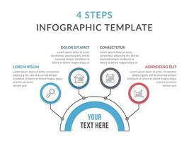 Circle infographic template with 4 steps or options vector
