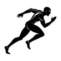 Sprinter accelerating silhouette on white background showing rapid movement design vector