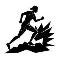 Trail Running Challenge Silhouette vector