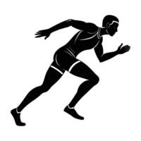 Track athlete midstride icon displaying smooth motion and energy design vector
