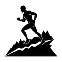 Trail Runner Uneven Terrain Silhouette vector