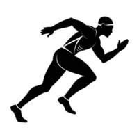 Track runner midstride icon showing balanced motion and dynamic energy vector
