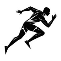 Track Star Running Silhouette vector