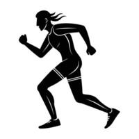 Jogger cooling down after run in smooth line art style vector
