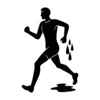 Jogger cooling down post run in clean line art style vector
