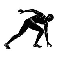 Person stretching before running silhouette showing warm up routine today vector