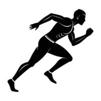 Race runner silhouette showing all effort in full stride today vector