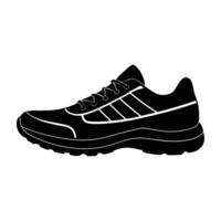 Athletic running shoe with sole texture in simple line art vector