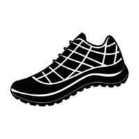 Running shoe with detailed tread design shown in line art vector