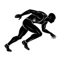 Sprinter leaning forward dynamically captured in striking silhouette design detail vector
