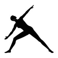 Skilled practitioner executing side angle yoga pose for improved body alignment and flow vector