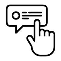 Click to messenger ad campaign icon driving interactive customer communication vector