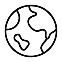 International shipping globe icon in simple line art style clean vector