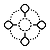 Multi touch marketing attribution with connected data icon for insight vector