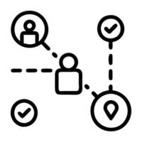 Online customer journey touchpoints icon with connected design for insight vector