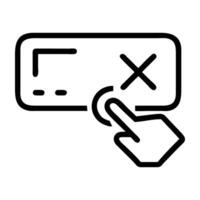 Payment declined symbol icon indicating transaction failure for customer alert vector