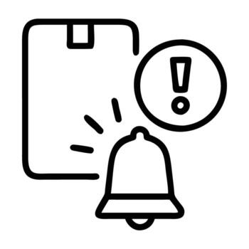 Out of stock notification icon for timely alerts made simple vector