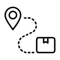 Parcel tracking location pin icon for delivery updates made simple vector