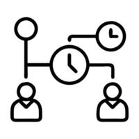 Real time engagement tracker icon with clock and people today vector