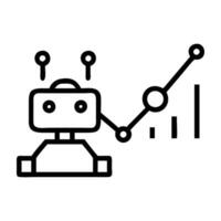 AI Trend Analysis Robot Icon vector