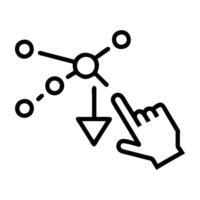 Click through rate optimization icon with arrow for higher conversions vector