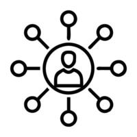 Influencer Network Connection Icon vector