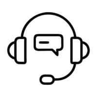 Chat support integration with headset and bubble icon for service vector