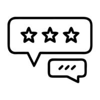 Customer feedback with message and rating line art white background vector