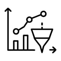 Conversion rate optimization with progress bar line art white background vector