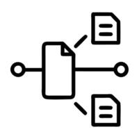 Data content marketing with download line art white background vector