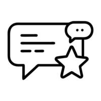 Customer testimonial card with speech bubble line art white background vector