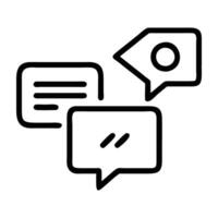 Direct messaging with chat and icon line art white background vector