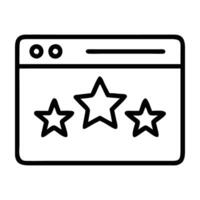 E commerce optimization with star rating line art white background vector