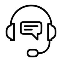 E commerce support with message icon line art white background vector