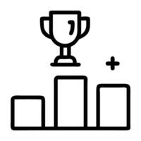 Gamification marketing leaderboard trophy icon in smart line art design vector