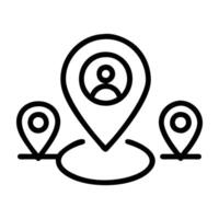 Hyperlocal social marketing icon in precise line art design modern vector