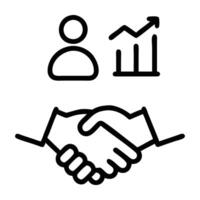 Influencer sponsorship tracking icon in smart line art style precise vector