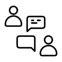 Group chat multiple user icon in friendly line art style vector