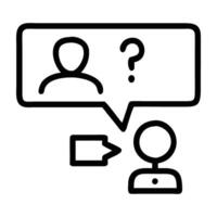 Interactive marketing quiz icon in creative line art design modern vector