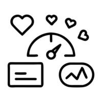 Interactive content marketing icon in modern line art design clear vector